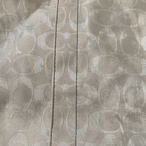 Vintage Coach White and Silver Shoulder Bag